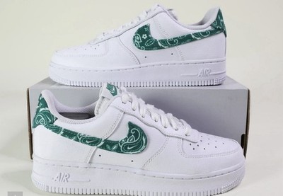 NEW Nike Air Force 1 Low '07 Essential Green Paisley DH4406-102 W Sz 8.5/M Sz 7
