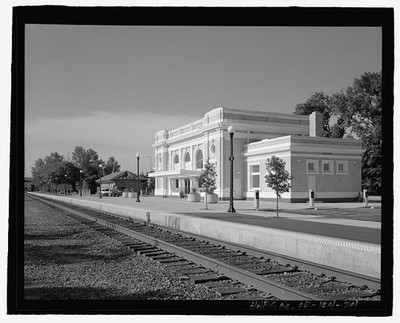 Perspective view of the Salem Passenger Station, view to southwest after