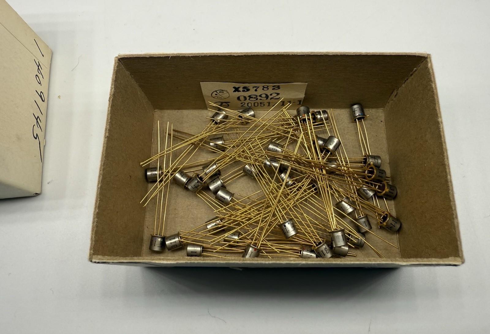 Vintage Fairchild Gold Lead Metal Can Transistors Lot of 38