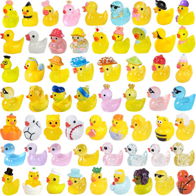 60 Pcs Mini Resin Ducks, Tiny Ducks to Hide, Little Plastic Animal Figurines Sma