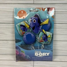 Disney Pixar Finding Dory Nemo Balloon Bouquet, 5 Foil Balloons, 1 XL 4 Standard