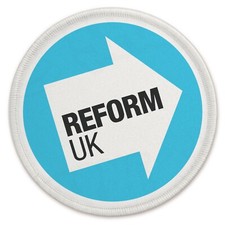 Reform UK Patch Badge Nigel Farage iron sew on hook and loop 3 inch Stuck Farmer