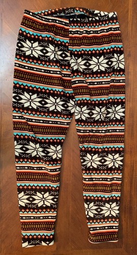 Thick Fuzzy Full Length Warm Winter Leggings - Women's XL, Snowflakes | eBay