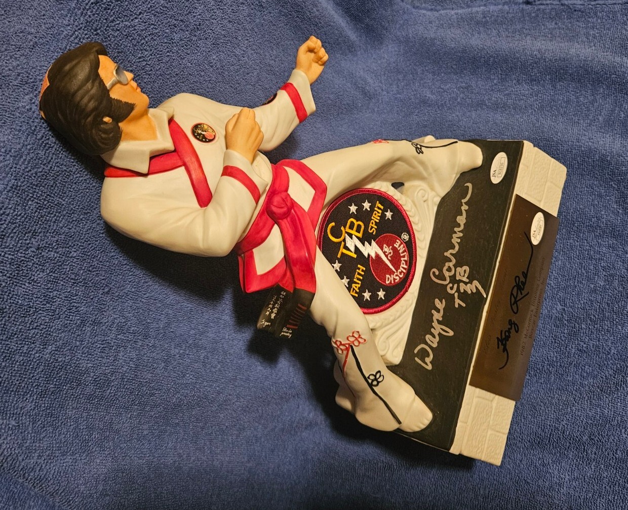 Elvis Karate Decanter Autographed By Wayne Carman And Kang Rhee w/COAs