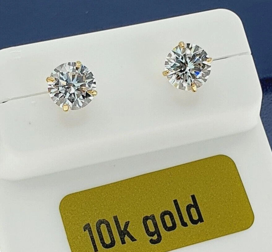 10k gold simulated diamond earrings deals