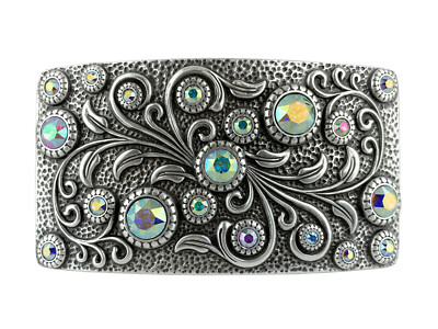 Rhinestone Crystal Belt Buckle Antique/Brass Rectangle  display picture 1
