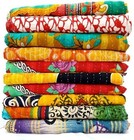 Indian Ralli Kantha Quilt Assorted Reversible Bedspread Throws Kantha Blanket