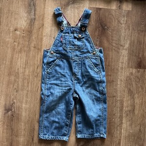 Levi's Toddler Boy/Girls Size 18M Blue Denim Overalls Cotton  Button Inseam