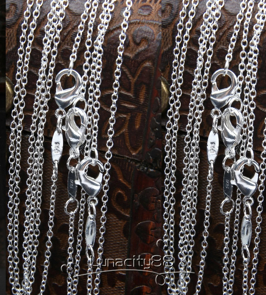 Silver plated discount rolo chain