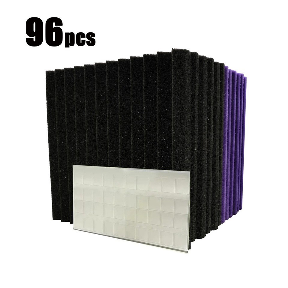 96PACK 12"X 2"X1" Acoustic Foam Panel Wedge Studio Sound Absorb Wall ...