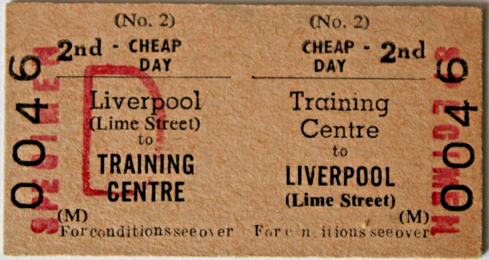 B.R.B. LIVERPOOL (LIME STREET) to TRAINING CENTRE eBay