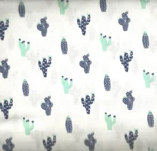 Dear Stella white navy cactus cute southwestern childrens fabric