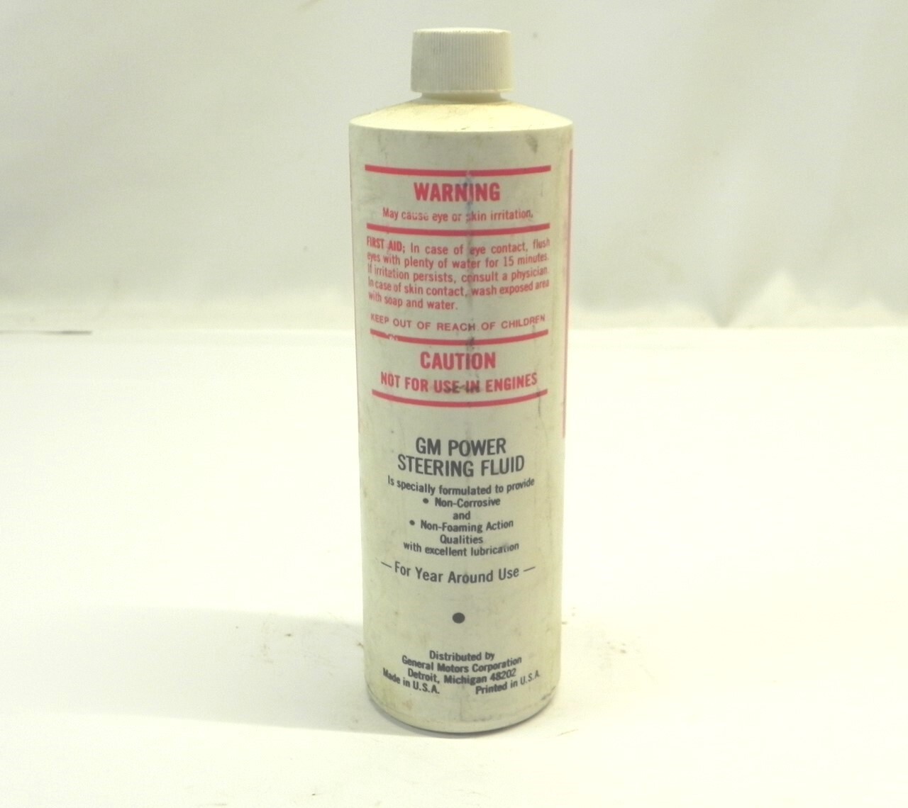 VINTAGE GM POWER STEERING FLUID GM #1052884 1 PINT BOTTLE *FULL 