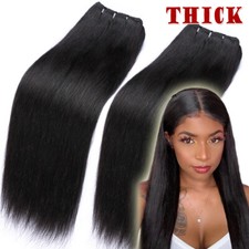 Soft Thick Brazilian Virgin Human Hair Sew in Weave Weft Extensions 1-4 bundles