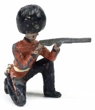 Vintage Lead Soldier Figure Kneeling With Rifle