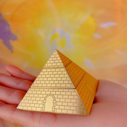Rotatable Golden Brass Egyptian Pyramid Fidget Spinner 3 Layers Desk Decor Toys - Picture 3 of 6
