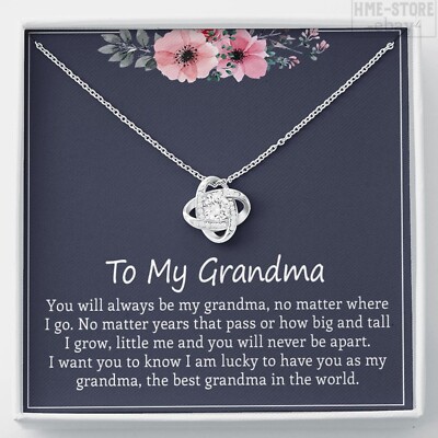 To My Grandma Necklace Love Knot Pendant, Thank You Best Grandmother Gift
