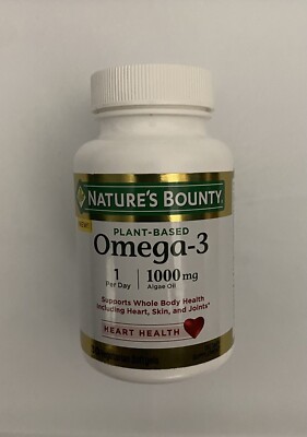 Nature's Bounty Plant-Based Omega-3 1000mg Algae Softgel Supplement