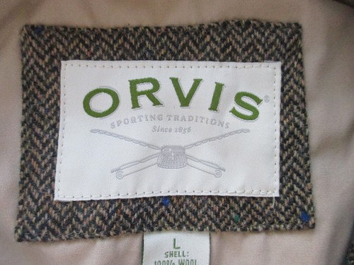 Orvis Mens Vest Large Brown Wool Leather Trim Fully Lined - Picture 13 of 14