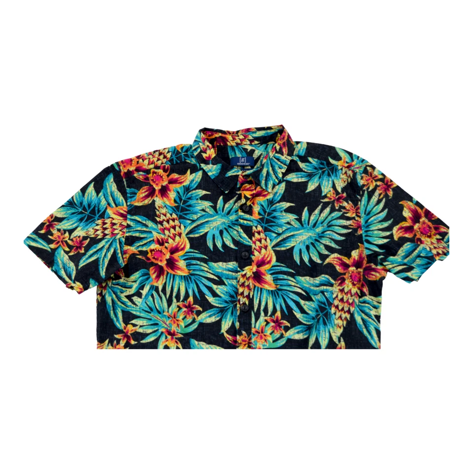Camisa George Para Hombre Manga Corta Abotonada M 38-40 Calce Ajustado Hawaiana Multicolor Foto 2 de 4