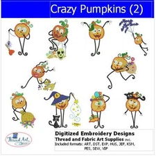 Embroidery Design Set - Crazy Pumpkins(2) - 10 Designs - 9 Formats - USB Stick