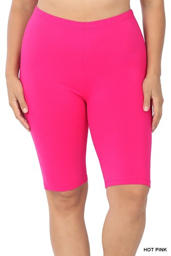 1X 2X 3X Bermuda Bike Shorts Soft Stretch Cotton Microfiber Leggings Gym Yoga - Picture 14 of 54