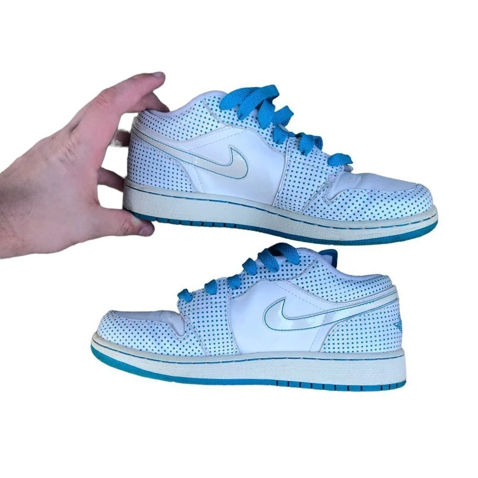 Nike Air Jordan 1 Phat 2008 bajas blancas láser azul polka talla 6 raras Foto 2 de 4