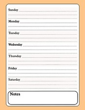 Magnetic Dry Erase Calendar - White Board Planner - Orange 3/016