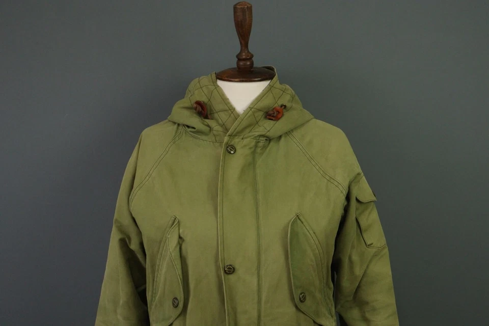 Filson Garment Khaki Outdor Multipockets Wool Parka Trench Coat Jacket Size 8 - Image 2 of 4
