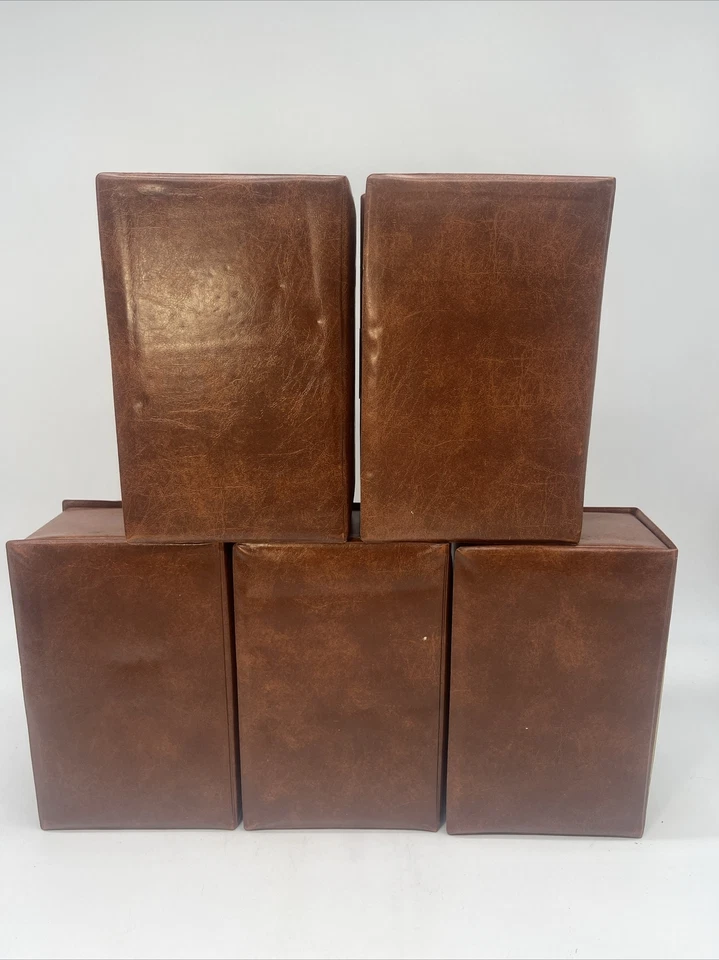 Vintage Cassette Audio Tape Library Book Style Case Holder Brown Gold Lot Of (5) - Image 3 of 4