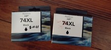 2PK 74XL refilled Black Ink Cartridge 74XL for HP Photosmart C4385 C4599 C4480