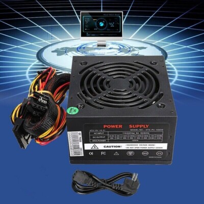 Computer Gaming Power Supply 1000W PSU PFC ATX 24pin Sata For Intel AMD PC