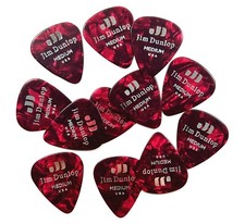 Dunlop Guitar Picks 12 Pack Celluloid Red Pearloid Medium .73mm