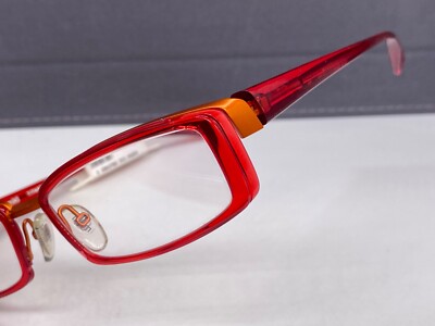 Alain Mikli Brile Damen rot Orange Titan Eckig Vollrand Paris A0606 NP:553 