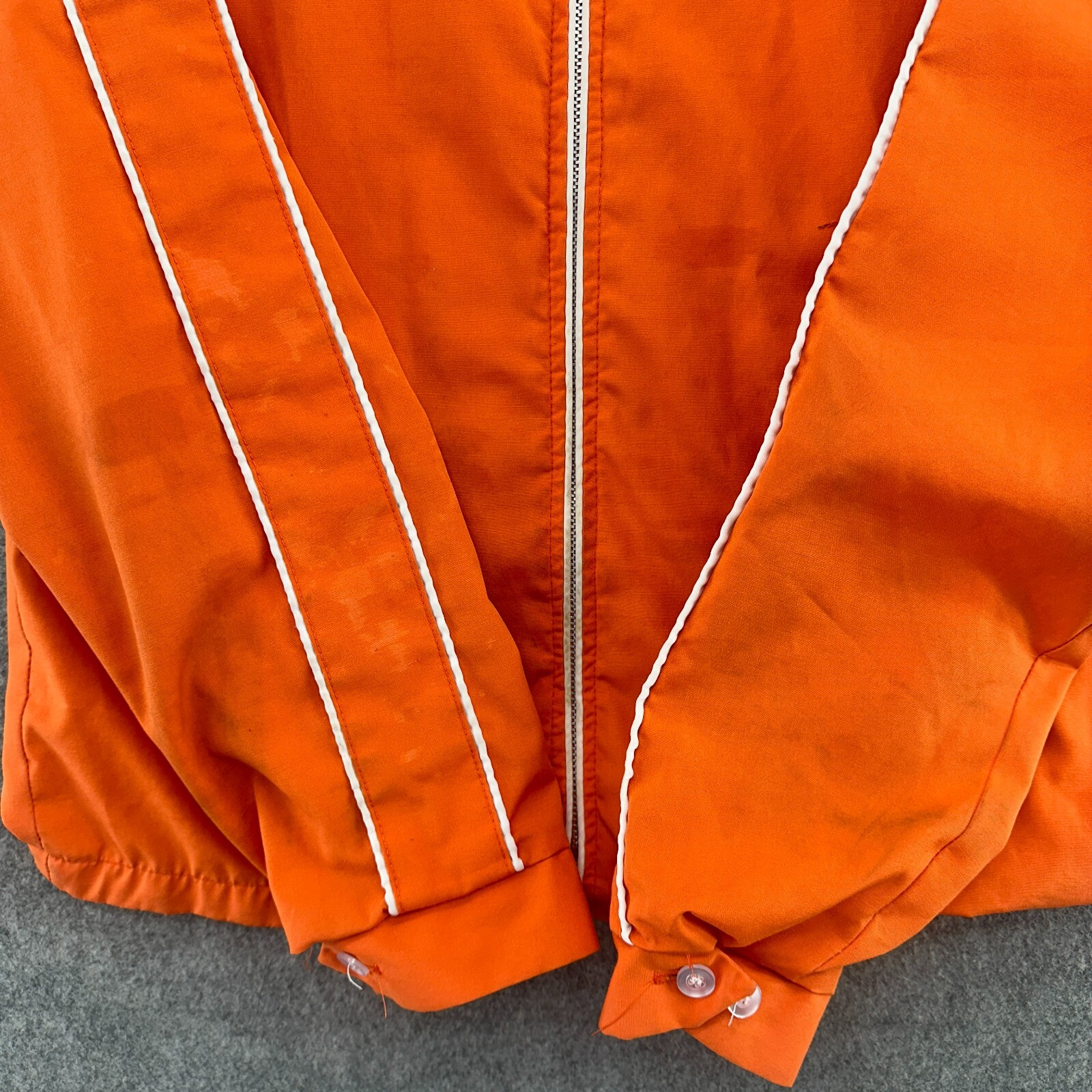 VTG STIHL Chainsaws Jacket Mens Small Orange Windbreaker Bomber Coat