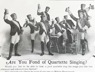 NATIONAL PHONOGRAPH Edison Quartet Singers Photo Orange,NJ Antique 1905 Print Ad