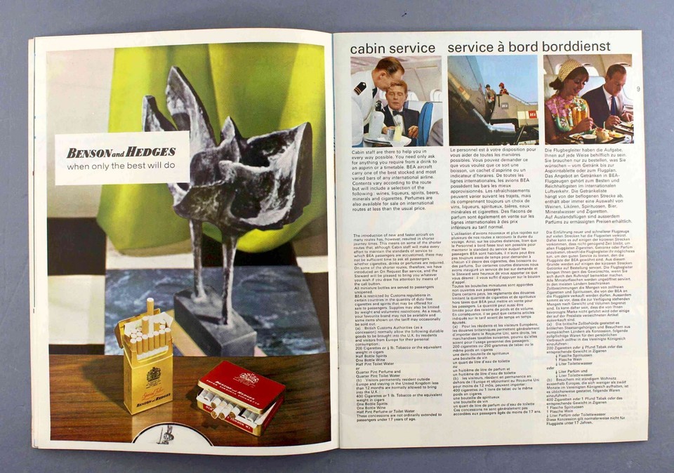 BEA BRITISH EUROPEAN AIRWAYS AIRLINE SAFETY CARD BOOKLET TRIDENT COMET