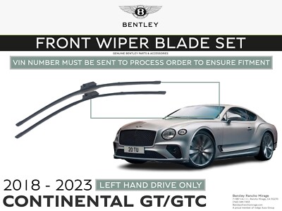 2018- 2023 Bentley CONTINENTAL GT/GTC  (LHD)  OEM Front Wiper Blade Insert SET
