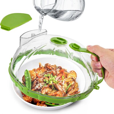 Upgraded Microwave Splatter Cover for Food Clear Microwave Cover with Water New