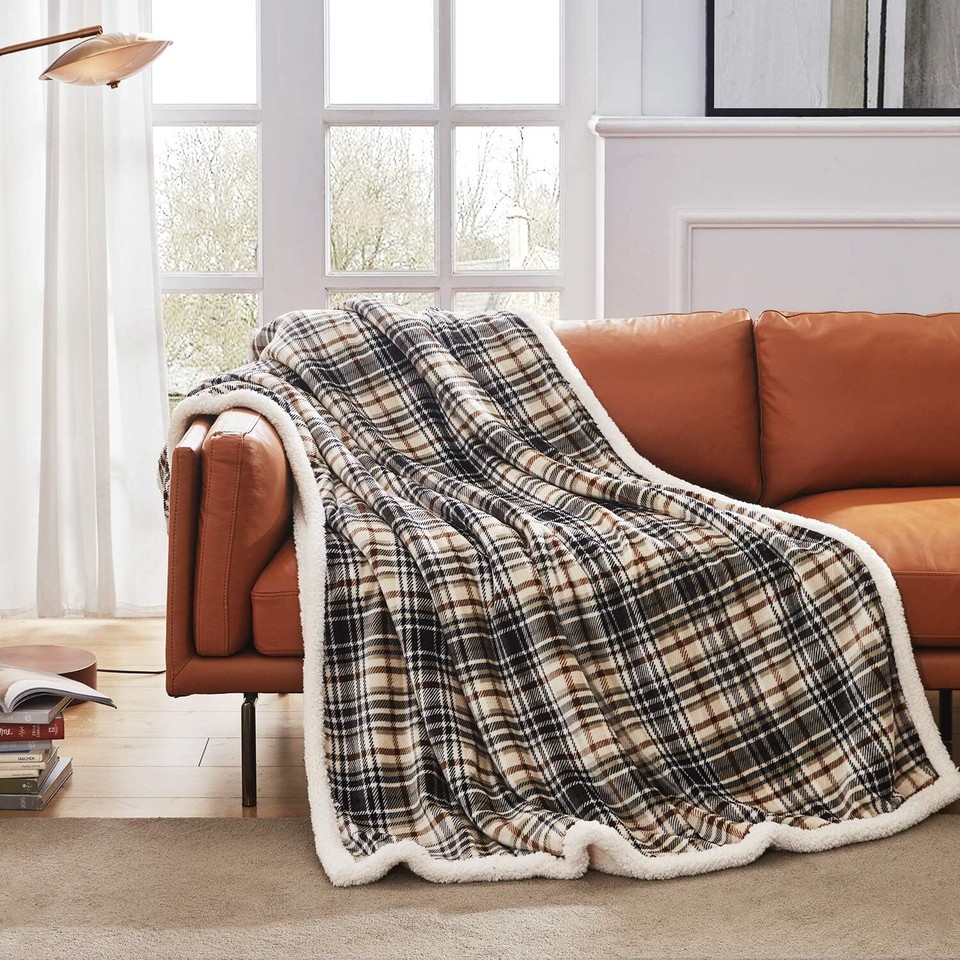Touchat Couverture de Noël sherpa, pelucheuse, douce et confortable