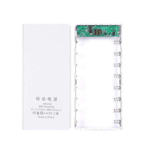 18650 Power Bank 20000mAh USB Type C 5V Charge Storage Box Without Battery - Afbeelding 10 van 13