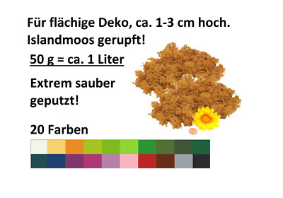 Muwse ohne Dreck 50g gerupft Rentier - Islandmoos haltbar gefärbt Krippe Ostern
