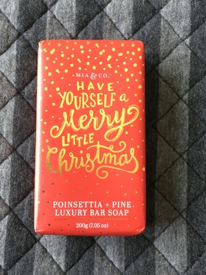 Mia & Co Luxury Bar Poinsettia & Pine Christmas Holiday Stocking Stuffer Gift