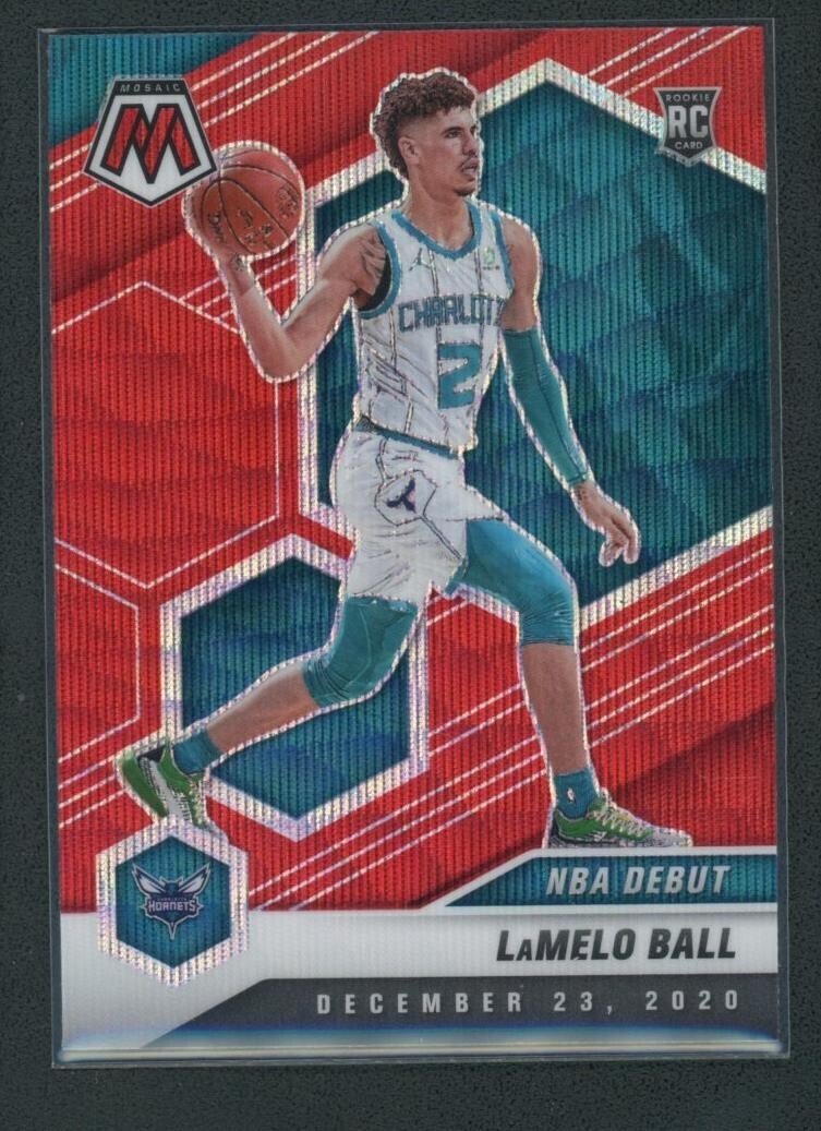 NBAカード　LaMelo Ball RC First Steps ルーキー 2020-21 Panini Mosaic LAMELO BALL NBA DEBUT BLUE REACTIVE