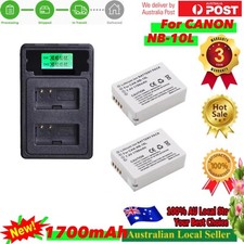 2x NB10L Battery + LED Dual for Canon G1X G15 G16 SX40HS SX50HS SX60HS SX40 SX50