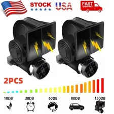 Pair Train Horn 12V Super Loud Electric Snail Air Horn For Motorcycle Car Truck