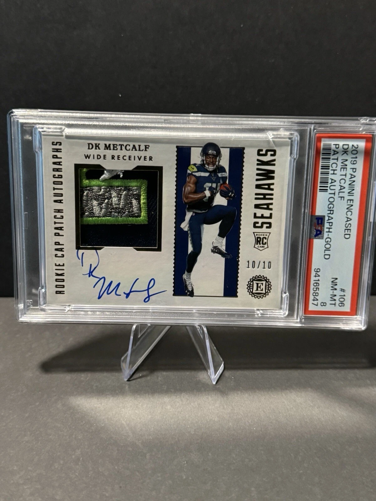 DK Metcalf Panini Encased #106 Patch Autograph-Gold