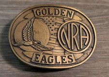 VTG NRA National Rifle Association GOLDEN EAGLES Belt Buckle Made in USA In Box