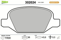 Bremsbelagsatz Scheibenbremse Essential Valeo 302024 FüR Lancia Fiat Abarth 500