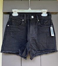 Girls Old Navy Black Distressed Denim Jean Shorts - Size 10 Slim - New with Tags